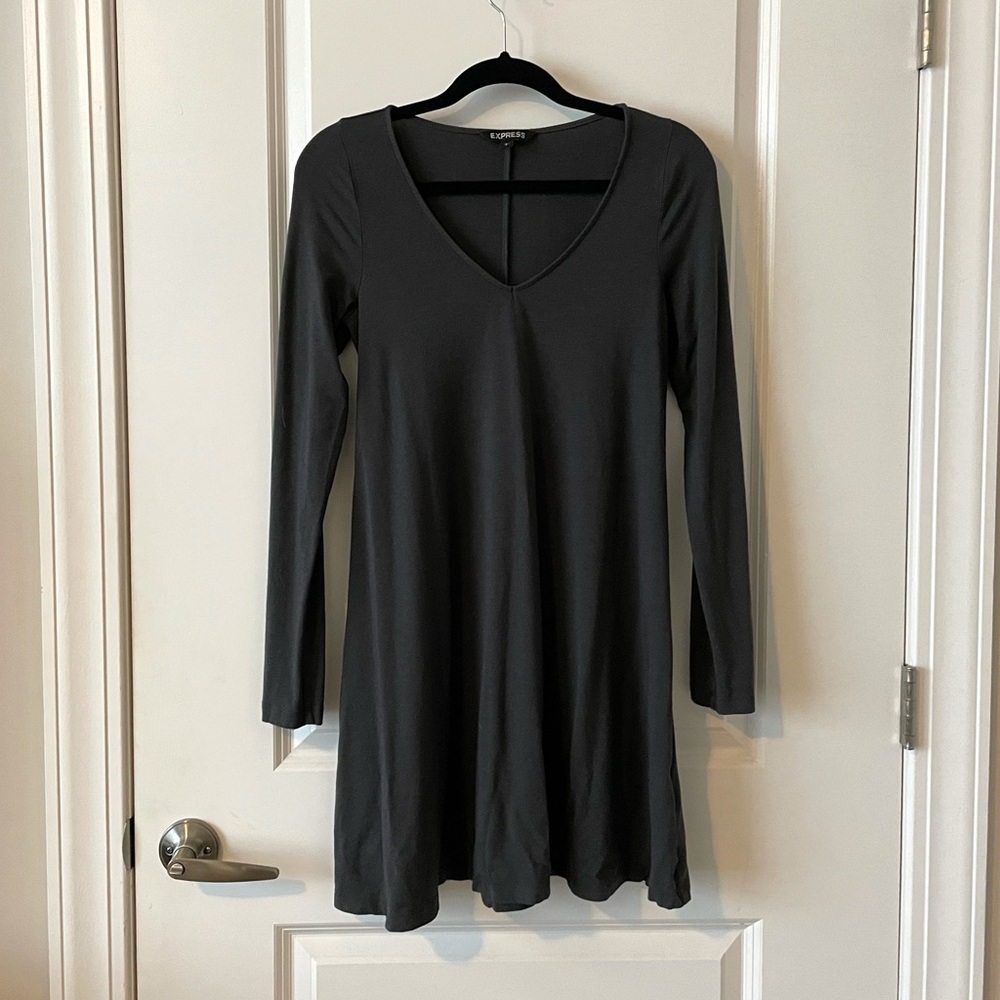 Gray Long Sleeve Dress - Express - Size Small